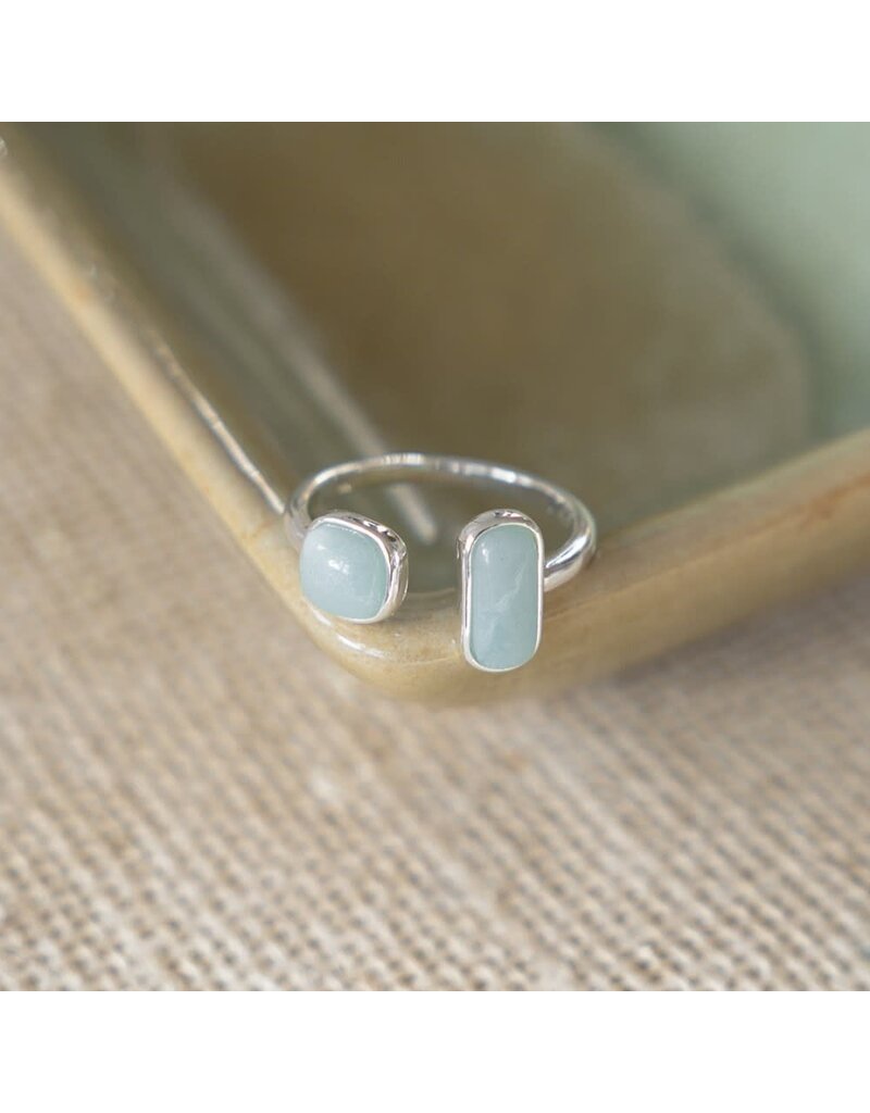 Glee Jewelry Stone Sister Adjustable Ring Amazonite by Glee Jewelry Canada