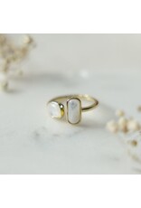 Glee Jewelry Stone Sister Adjustable Ring Mother of Pearl by Glee Jewelry Canada