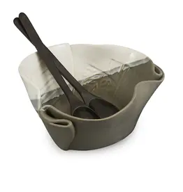 Hilborn Pottery Textured Serving Bowl by Hilborn Pottery | Grey & White