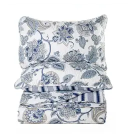 Brunelli Reversible Navy Floral  Quilt Set by Brunelli Canada