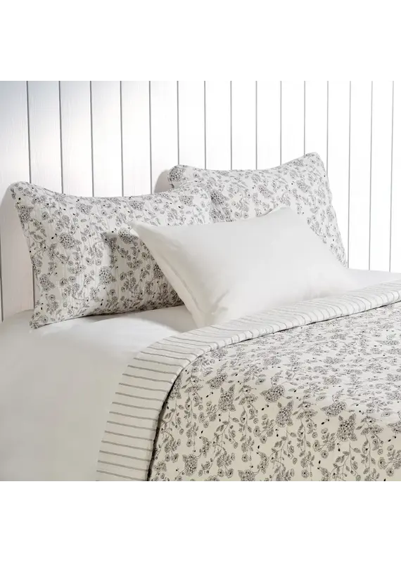 Brunelli Reversible Chocolate Brown Floral Quilt Set by Brunelli