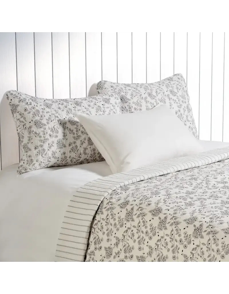 Brunelli Reversible Chocolate Brown Floral Quilt Set by Brunelli