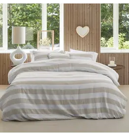Riviera Maison Natural Striped Muslin Duvet Cover Set | Brunelli Canada