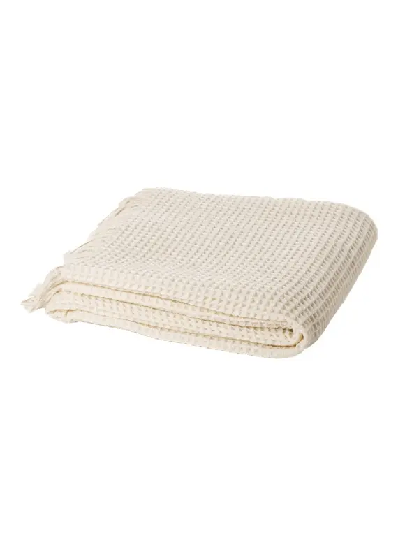 Brunelli Waffle Cream Throw by Brunelli | 50"x60"