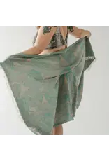 Pokoloko Leaf Appliqué Cotton Turkish Towel by Pokoloko