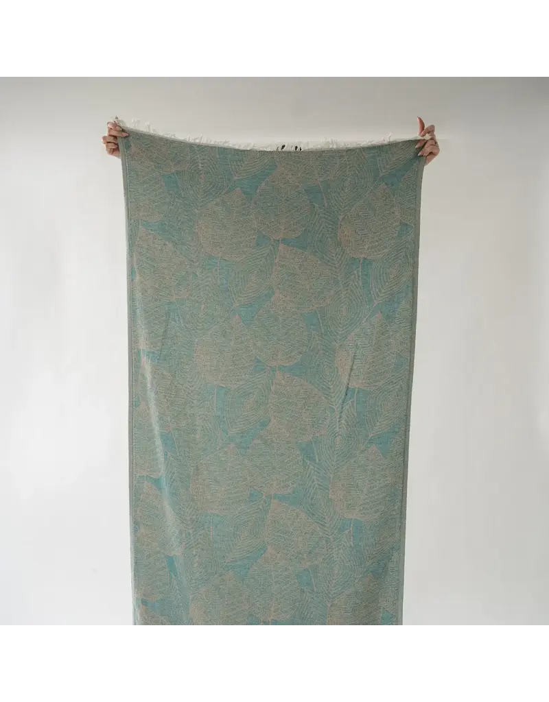 Pokoloko Leaf Appliqué Cotton Turkish Towel by Pokoloko