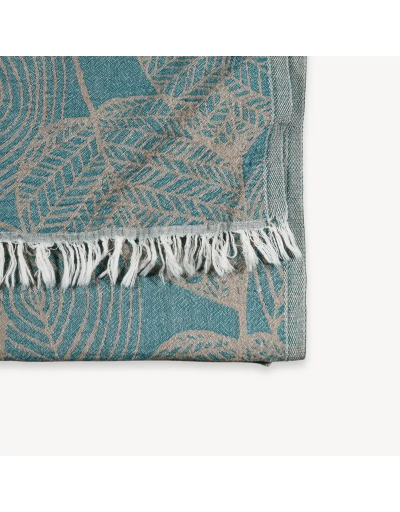 Pokoloko Leaf Appliqué Cotton Turkish Towel by Pokoloko