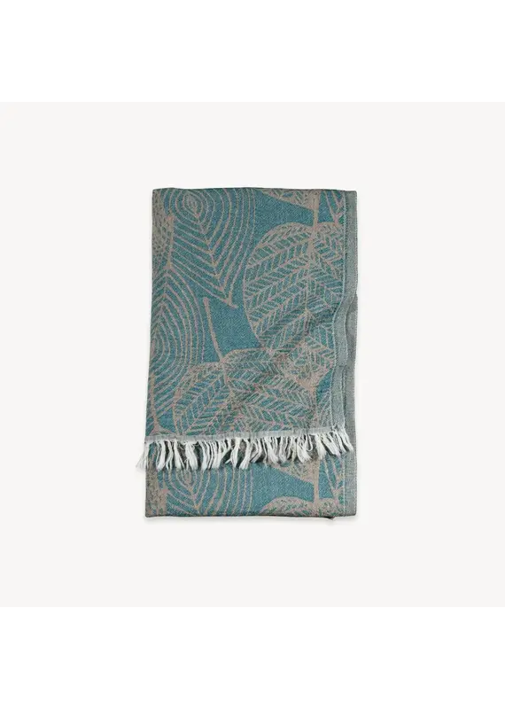 Pokoloko Leaf Appliqué Cotton Turkish Towel by Pokoloko