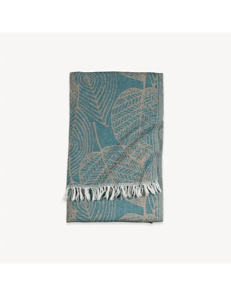 Pokoloko Leaf Appliqué Cotton Turkish Towel by Pokoloko