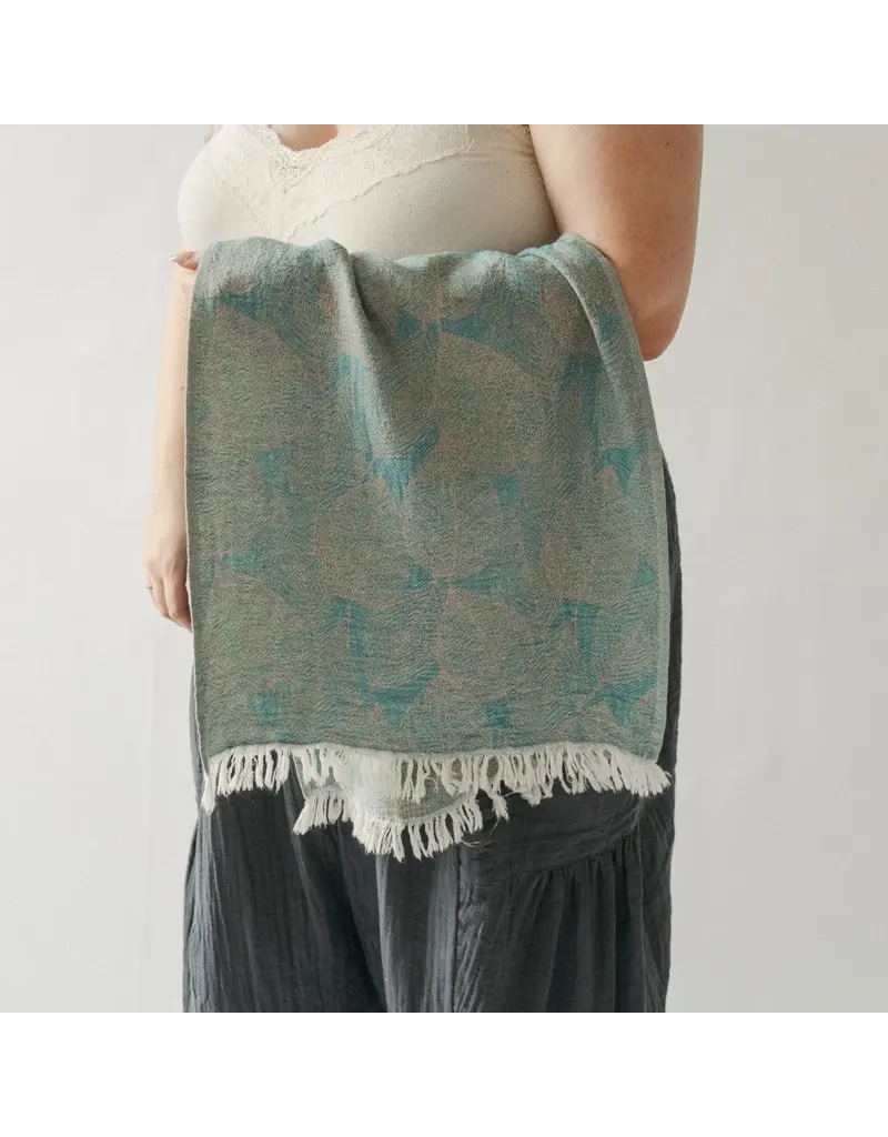 Pokoloko Leaf Appliqué Cotton Turkish Hand Towel by Pokoloko