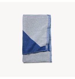 Pokoloko Diagonal Stone Blue Recycled Turkish Cotton Towel by Pokoloko