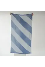 Pokoloko Diagonal Stone Blue Recycled Turkish Cotton Towel by Pokoloko