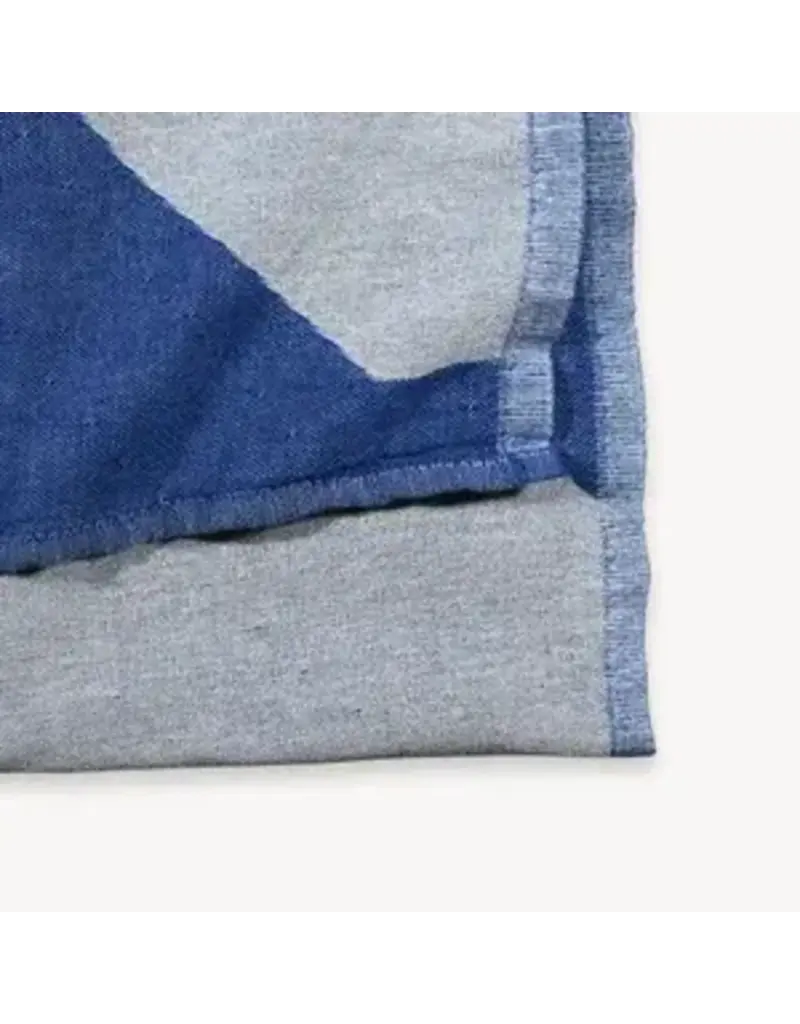 Pokoloko Diagonal Stone Blue Recycled Turkish Cotton Towel by Pokoloko