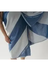 Pokoloko Diagonal Stone Blue Recycled Turkish Cotton Towel by Pokoloko