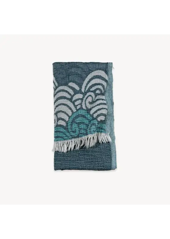 Pokoloko Wind Waves Turkish Cotton Towel by Pokoloko