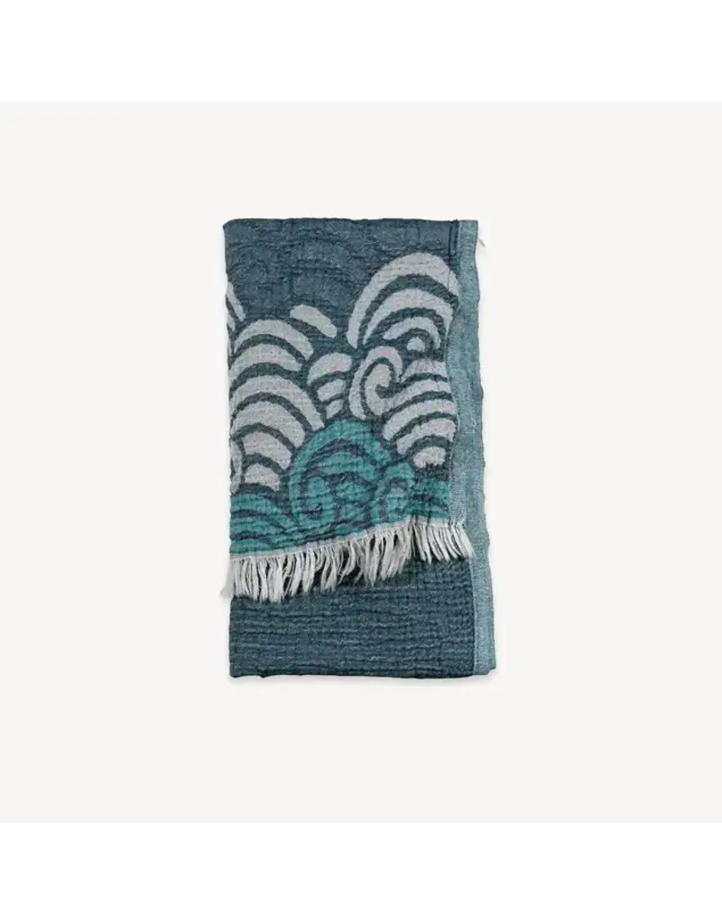 Pokoloko Wind Waves Turkish Cotton Towel by Pokoloko