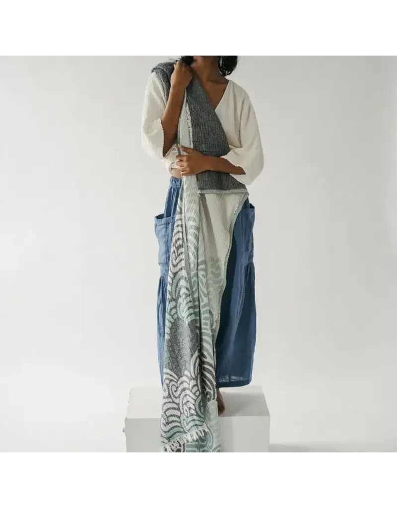 Pokoloko Wind Waves Turkish Cotton Towel by Pokoloko