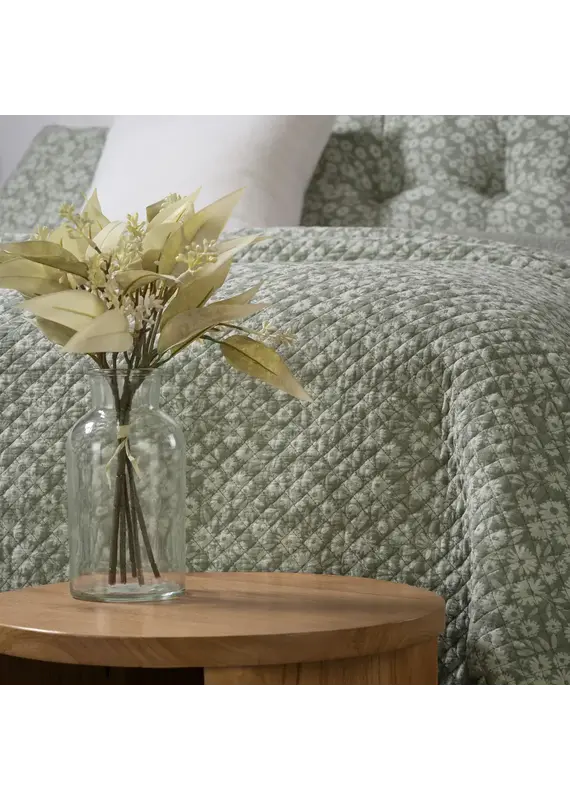 Brunelli Maggie Green Floral Quilt by Brunelli