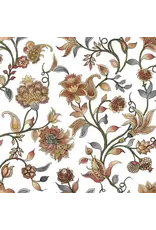 Brunelli Susan Terracotta Floral White Tablecloth by Brunelli