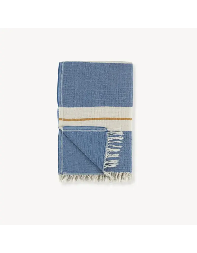 Pokoloko Pokoloko Crinkle Towel – 100% Turkish Cotton in Blue