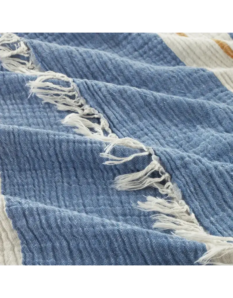 Pokoloko Pokoloko Crinkle Towel – 100% Turkish Cotton in Blue