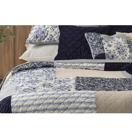 Brunelli Navy Patchwork Reversible Quilt by Brunelli
