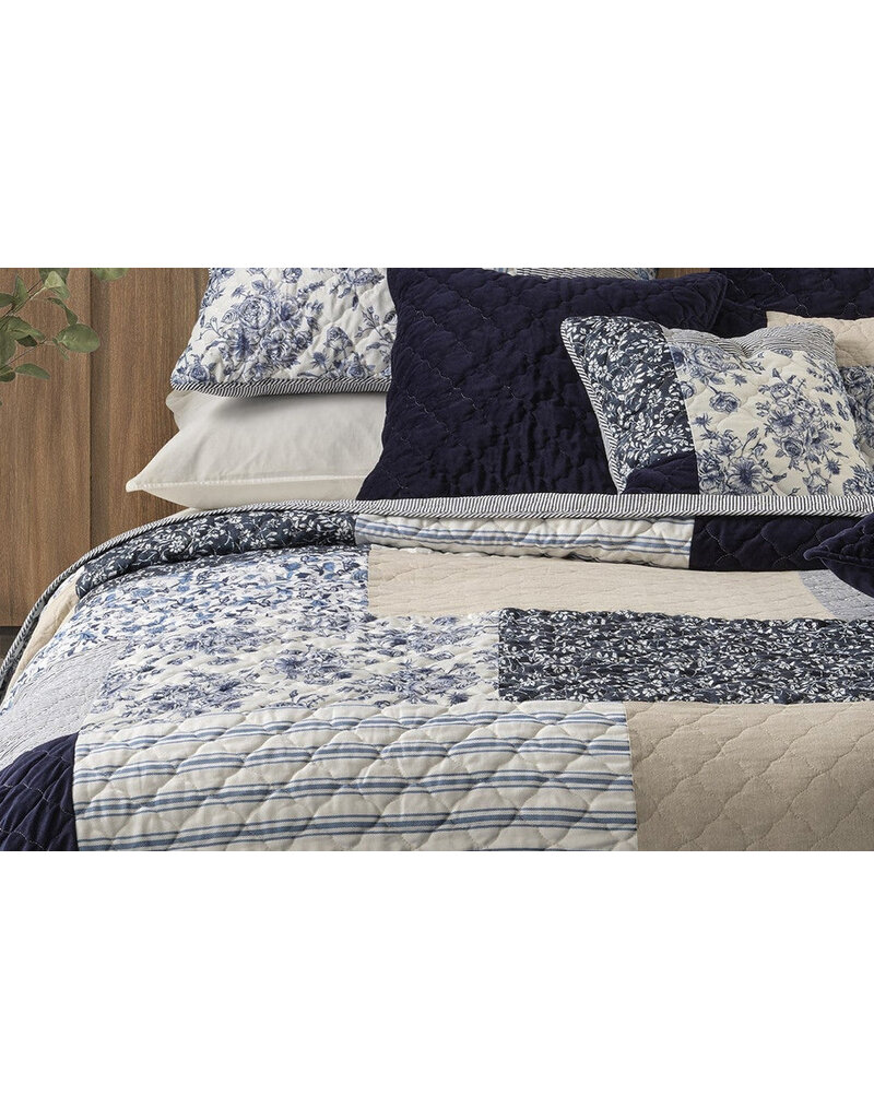 Brunelli Navy Patchwork Reversible Quilt by Brunelli