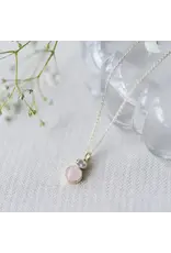 Glee Jewelry Anastasia Rose Quartz Gold Necklace by Glee Jewelry Canada