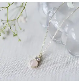 Glee Jewelry Anastasia Rose Quartz Gold Necklace by Glee Jewelry Canada