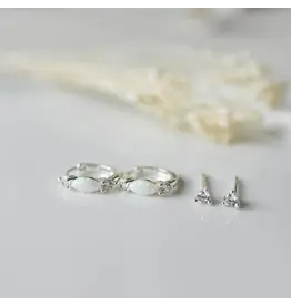 Glee Jewelry Duet Opal & Sparkle Earring Set
