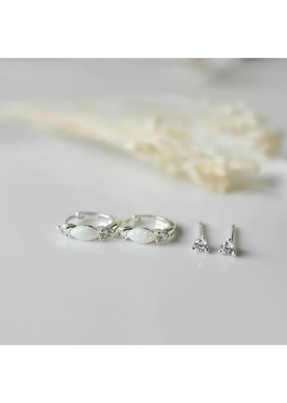Glee Jewelry Duet Opal & Sparkle Earring Set