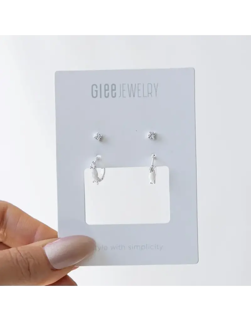Glee Jewelry Duet Opal & Sparkle Earring Set
