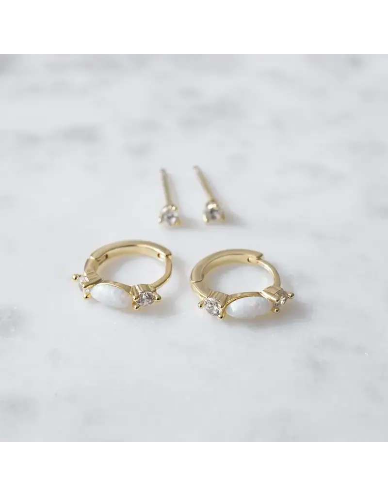 Glee Jewelry Duet Opal & Sparkle Earring Set