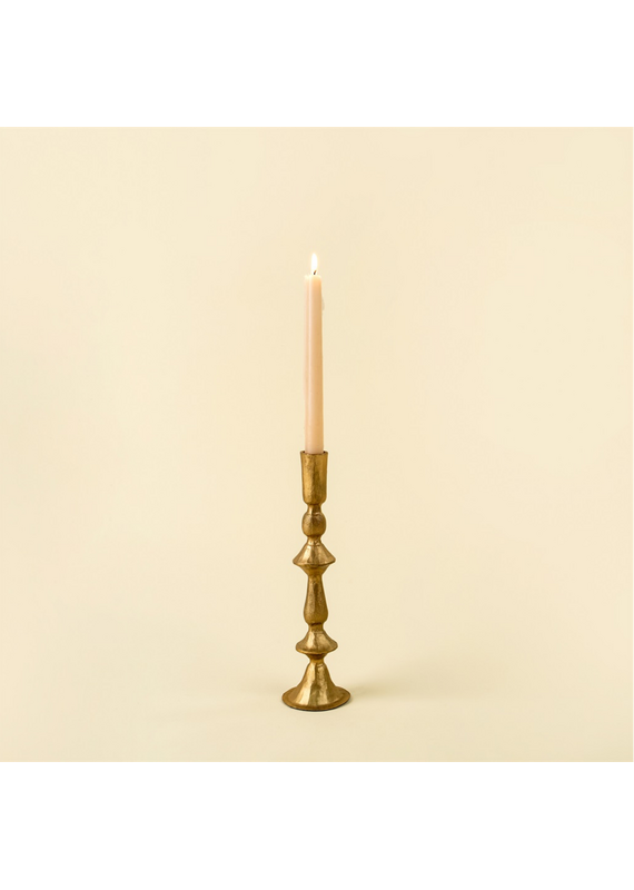 Indaba Trading Co. Petra Forged Candlestick in Gold | sm