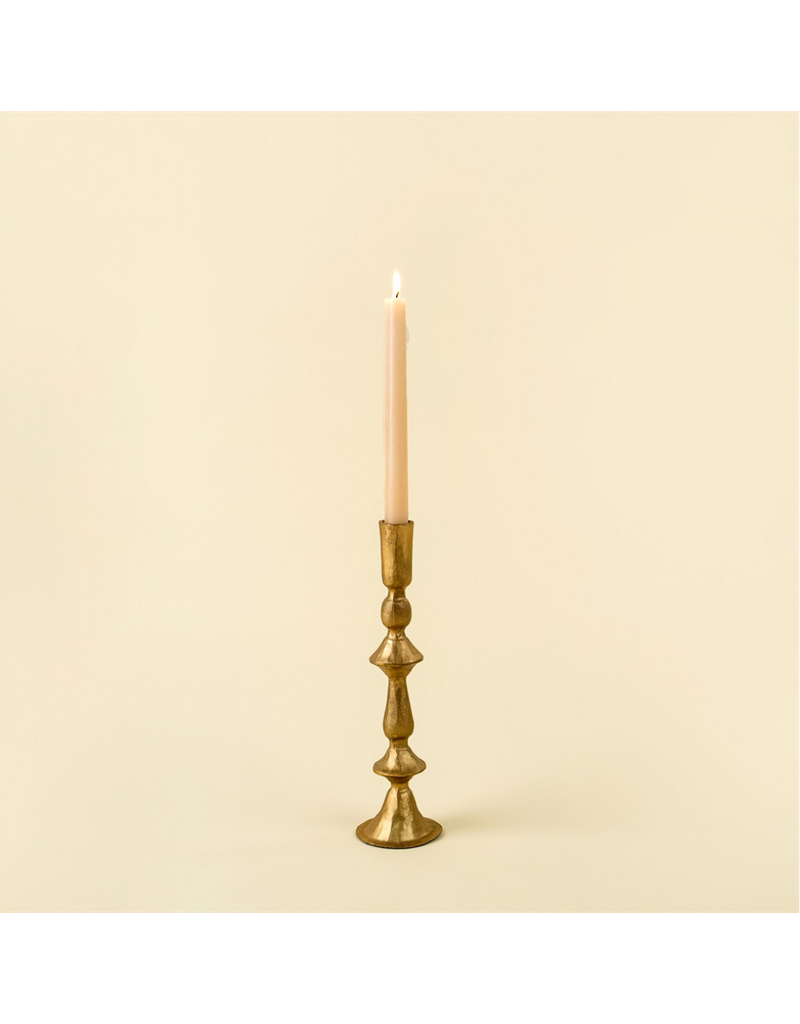 Indaba Trading Co. Petra Forged Candlestick in Gold | sm
