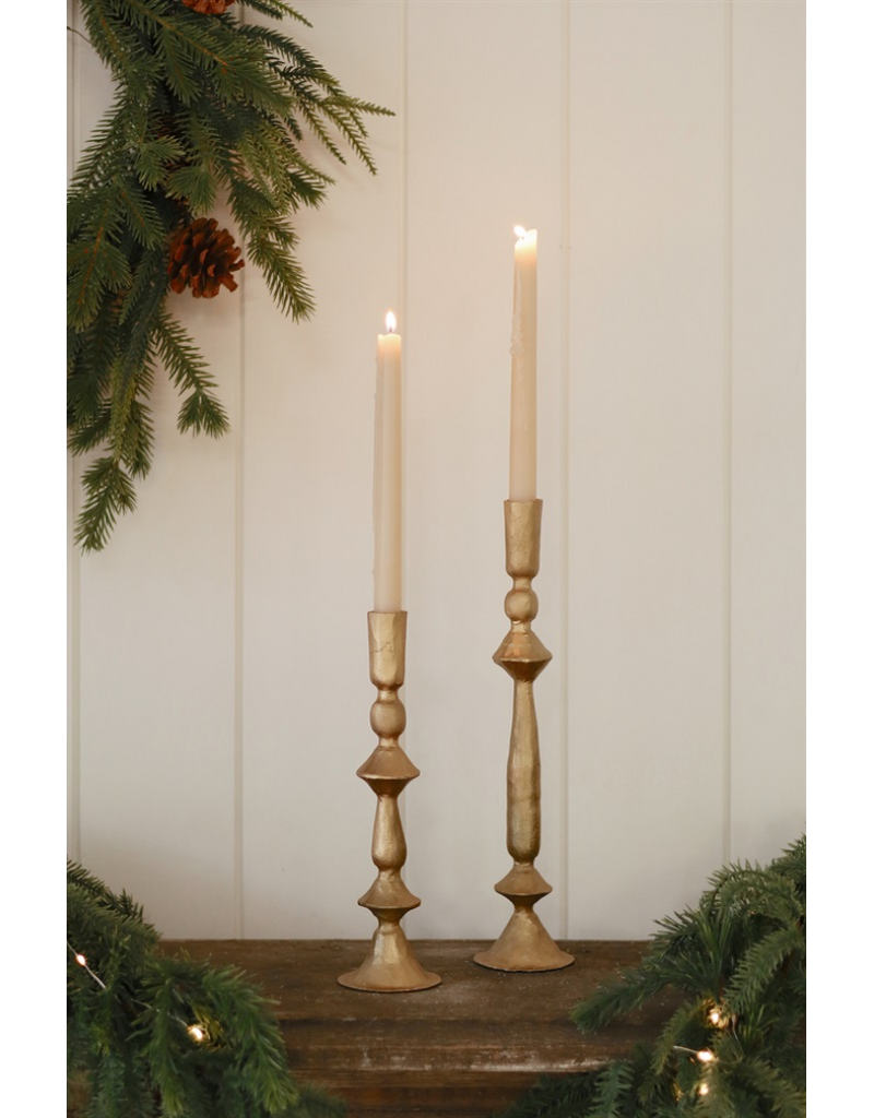 Indaba Trading Co. Petra Forged Candlestick in Gold | sm