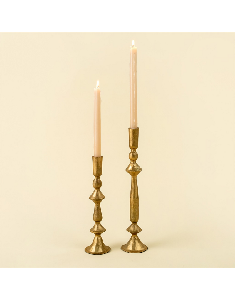 Indaba Trading Co. Petra Forged Candlestick in Gold | sm