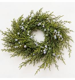 Juniper Berry Candle Wreath | 9" Round with 4" Center