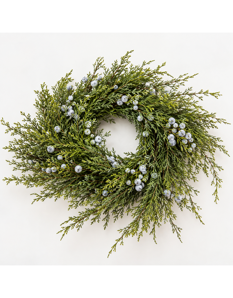 Juniper Berry Candle Wreath | 9" Round with 4" Center