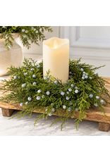 Juniper Berry Candle Wreath | 9" Round with 4" Center