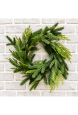Fresh Touch Spruce & Cedar Wreath | 14" Round with 6.5" center