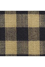 Yd. Navy Blue and Tan Small Check Fabric #22