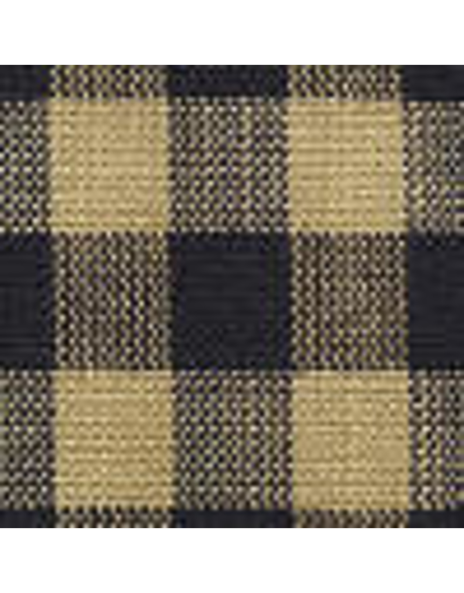 Yd. Navy Blue and Tan Small Check Fabric #22