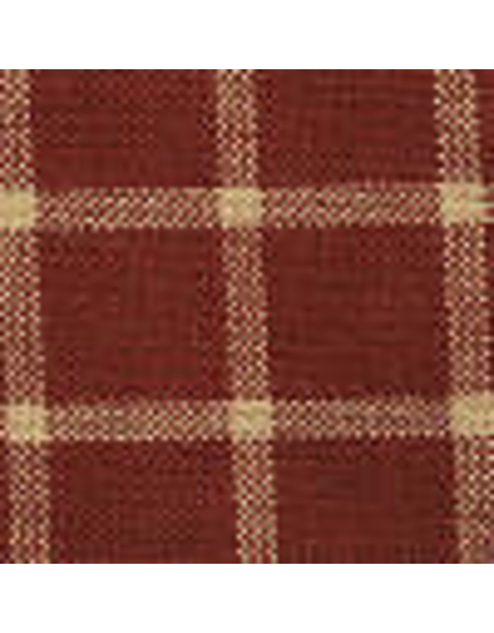 Yd. Red and Tan Reverse Window Pane Fabric #301