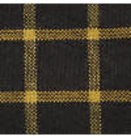 Yd. Mustard and Black Reverse Window Pane Fabric #70s