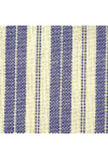 Yd. Blue and Cream Ticking Fabric #707pb