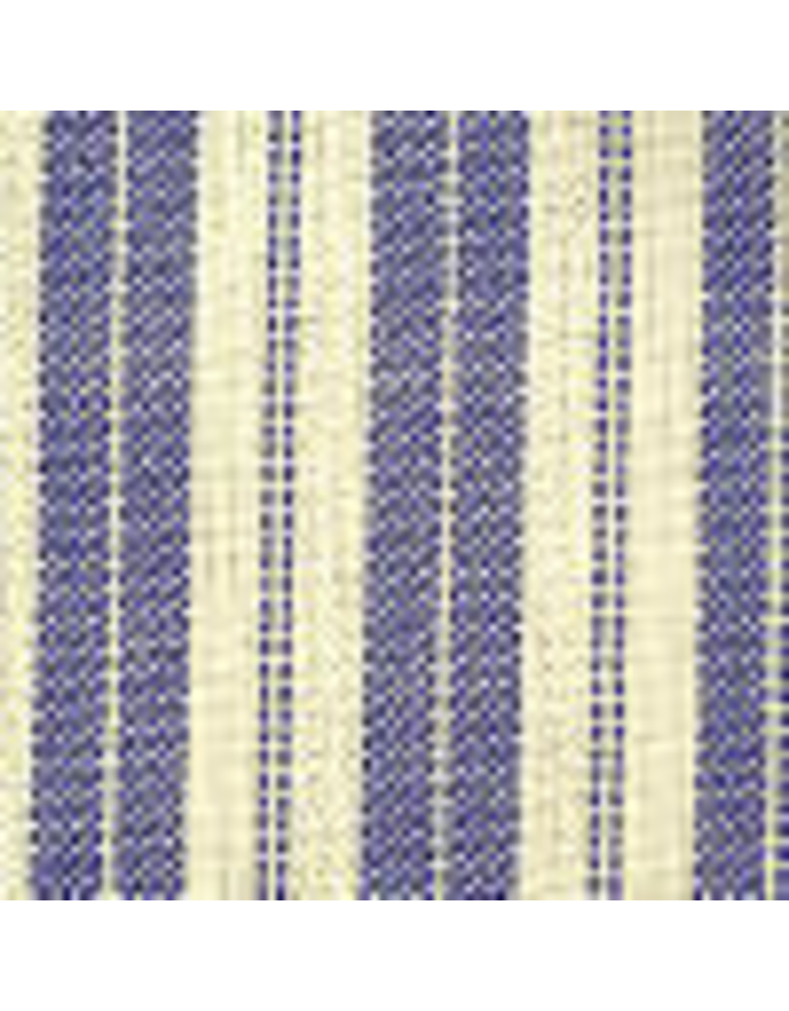 Yd. Blue and Cream Ticking Fabric #707pb