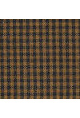 Yd. Pumpkin Spice and Black Mini Check Fabric #5053