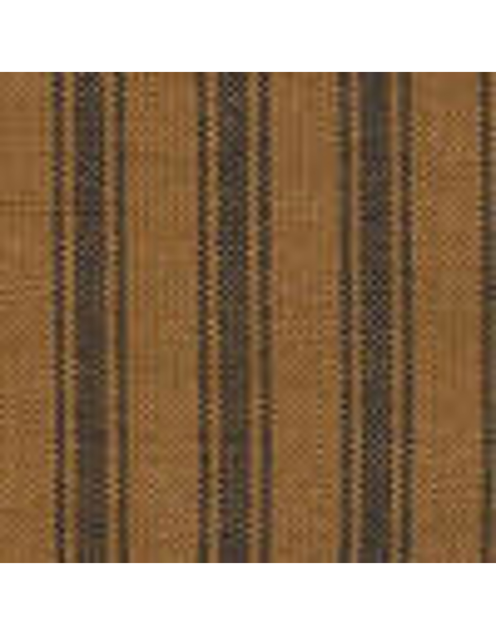 Yd. Pumpkin Spice and Black Ticking Stripe Fabric #5056