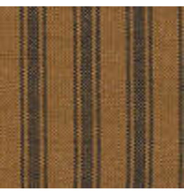 Yd. Pumpkin Spice and Black Ticking Stripe Fabric #5056